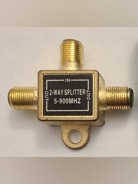 2-Way Coaxial Video Cable Signal Splitter - TV Internet Antenna